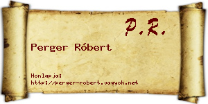 Perger Róbert névjegykártya